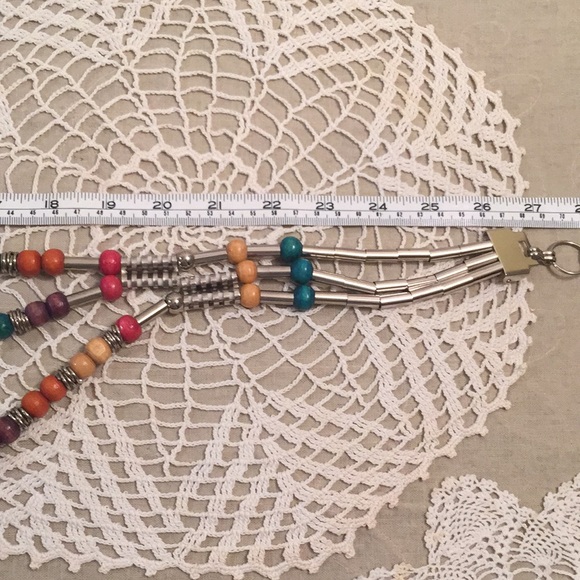 Vintage Adjustable Rainbow Beaded Swag Chain Belt